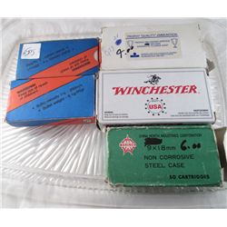 TRAY LOT AMMO PARTIAL BOXES 9X18 & 9MM