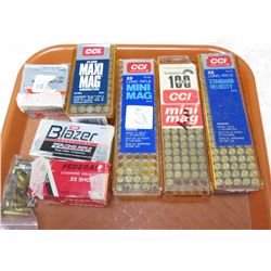 TRAY OF ASSORTED .22LR & 22S & 22 MAG
