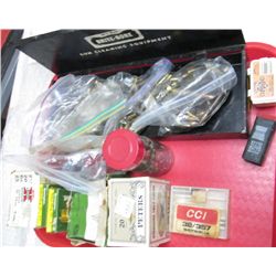 TRAY ASSORTED 20GA, 12GA, BAGS OF ASSORTED BULLETS