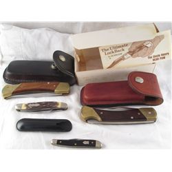 LOT OF 4 ASSORTED SCHRADE FOLDING KNIVES