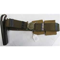 BRITISH ARMY BUCKLE WITH WEB BELT, MAG HOLDERS