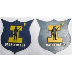 PAIR OF ALUMINUM MILITARY BUILDING PLAQUES