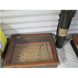 REMINGTON? KNIFE STORE DISPLAY CASE & MORTAR TUBE