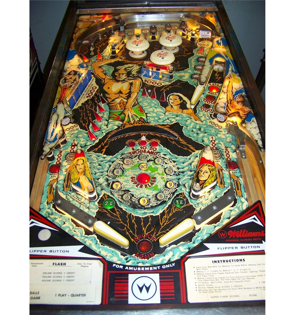 FLASH PINBALL MACHINE WILLIAMS CLASSIC 1979