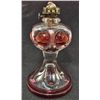 Image 1 : ANTIQUE EAPG VICTORIAN CRANBERRY & CLEAR GLASS LAMP
