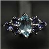 Image 1 : STERLING SILVER IOLITE & TOPAZ RING - SZ. 7.5