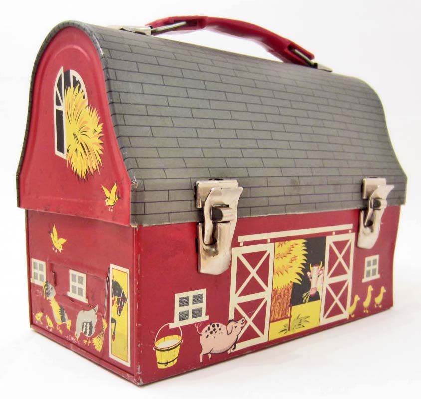 VINTAGE C. 1950'S BARN DOME METAL LUNCH BOX