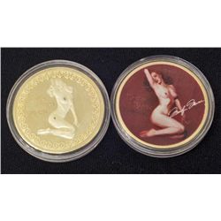 MARILYN MONROE NUDE GOLD CLAD COMMEMORATIVE COIN