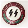 Image 1 : NAZI GERMAN SS SEIG HEIL ENAMELED BADGE