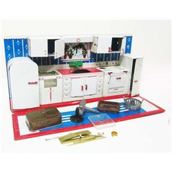 VINTAGE C. 1950'S TIN LITHO TOY KITCHEN PLAYSET