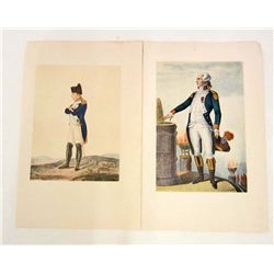 LOT OF 2 VINTAGE COLOR PLATE PRINTS OF NAPOLEON & LAFAYETTE