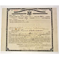 1918 UNITED STATES CERTIFICATE OF NATURALIZATION