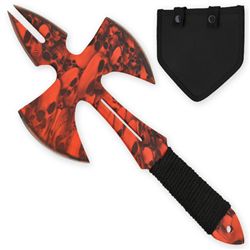 Z-Slayer Red Skull Medieval Style Throwing Axe