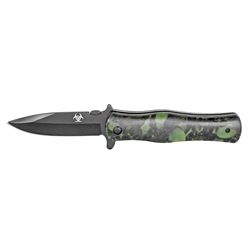 4.5" Spring Assist Folding Knife - Green Skull Camo