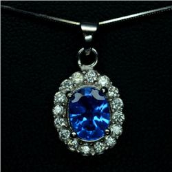 STERLING SILVER BLUE & WHITE TOPAZ PENDANT