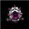 Image 1 : WHITE GOLD OVER STERLING SILVER RUBY RING - SZ. 8.5