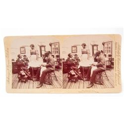 1897 BLACK AMERICANA STEREOVIEW CARD - PASTORAL VISIT