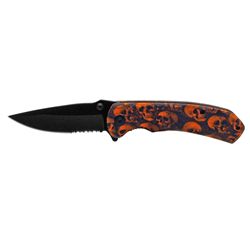 4.5" Spring Assist Folding Knife - Orange Skull Camo