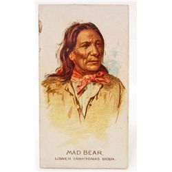 1888 ALLEN & GINTER NATIVE AMERICAN INDIAN CHIEF TOBACCO CARD