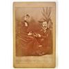 Image 1 : 1890 CABINET CARD PHOTO OF A MAN HOLDING HIS WIFE'S THREAD