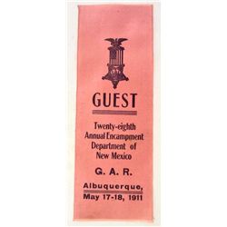 1911 G.A.R. CIVIL WAR VETERAN GUEST RIBBON