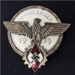 NAZI GERMAN REICHSSIEGER ENAMELED BADGE