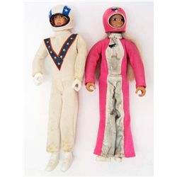 LOT OF 2 VINTAGE 1970'S STUNT DOLLS - 1 EVEL KNIEVEL