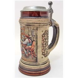 VINTAGE WEST GERMANY ART POTTERY HAND PAINTED STEIN