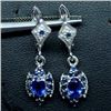 Image 1 : PAIR OF WHITE GOLD OVER STERLING SILVER KYANITE EARRINGS