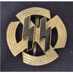 NAZI GERMAN SS ENAMELED SPORTS BADGE