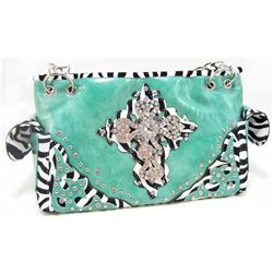 NEW WESTERN BLING STYLE LARGE CROSS PURSE HANDBAG