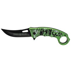 5" Spring Assist Zombie Killer Folding Knife - Green