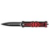 Image 1 : 5" Spring Assist Skull Folding Knife - Black & Red