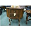 Image 1 : Mid 20th century sewing/knitting table with storage compartments and drawers plus carved ball and cl