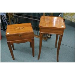 Two modern occasional pieces including cigar box on stand and delicate occasional table