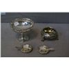 Image 1 : A selection of British hallmarked sterling silver including pierced edge comport, footed condiment w