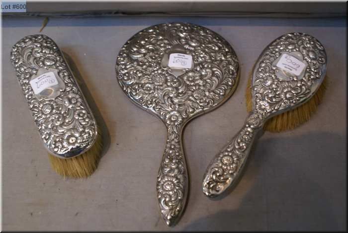 Vintage Birks Sterling Silver Dresser Set Including Hand Mirror