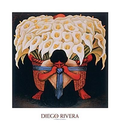 2 Diego Rivera Art Prints Nude Calla Lilies, Alcatreces