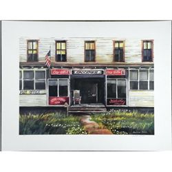 Carolann Dvorak Signed Charming Country Store Art Print