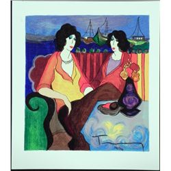 Itzchak Tarkay Signed Ltd Ed Art Print At The Port