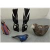 Image 1 : 5 Bird Figurines Wood, Candle, Bluebird, Penguin