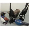 Image 2 : 5 Bird Figurines Wood, Candle, Bluebird, Penguin