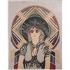 Image 1 : John Asquith Signed Art Print Aurora Woman in Hat