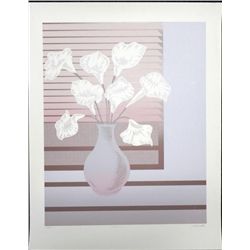 Del Valle Signed Calla Lily Flowers Large Art Print