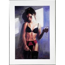 Carl Boumansour Red Ribbon III Erotic Lady Art Print