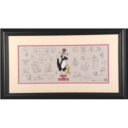 Tweety & Sylvester Framed Animation Art Cel & Sketches
