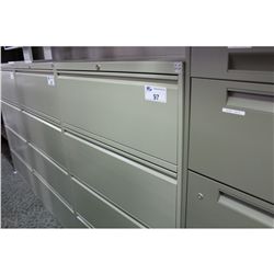 STEELCASE GREY 4 DRAWER LATERAL FILE CABINET