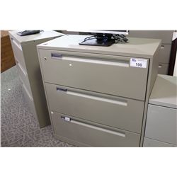 STEELCASE GREY 3 DRAWER LATERAL FILE CABINET