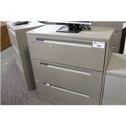 STEELCASE GREY 3 DRAWER LATERAL FILE CABINET