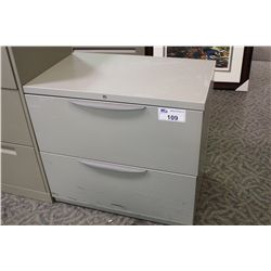 HAWORTH GREY 2 DRAWER LATERAL FILE CABINET